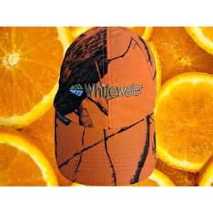Orange Camo Whitewater Hook‎ and Loop Adjustable Hat with Waterproof Insert